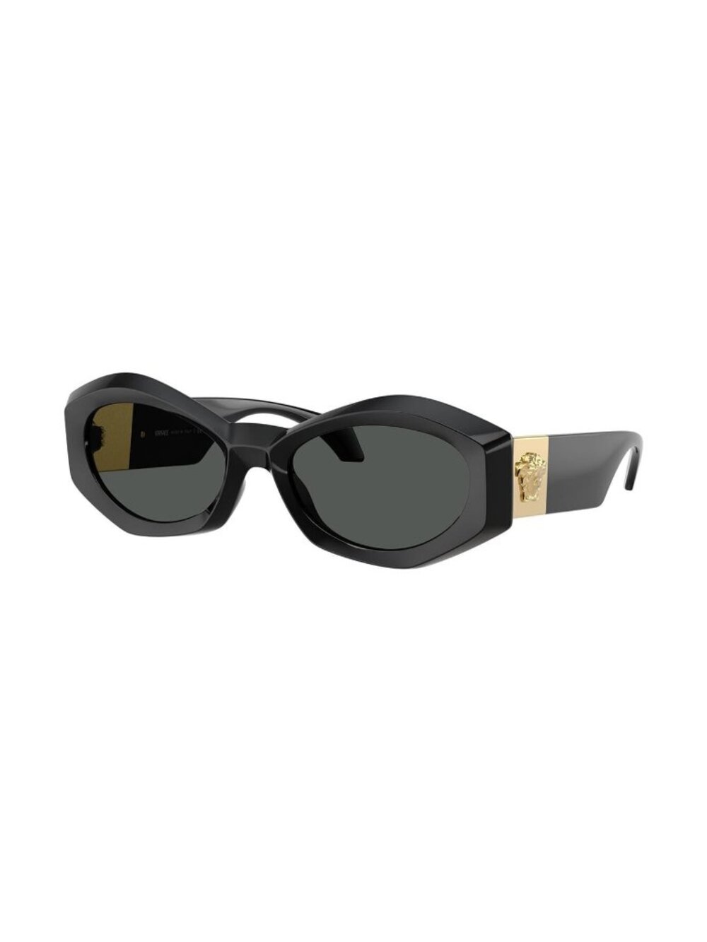 New Authentic Versace Womens Black Rectangle Acetate Sunglasses